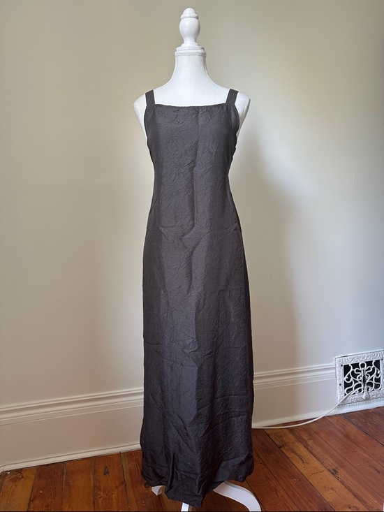 Eileen Fisher Dresses & Skirts - EILEEN FISHER 100% Silk Elegant Preppy Brown Tie Back Maxi Dress & Duster XS